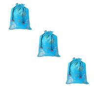 Healeved 3piezas Bolsa De Soga De Seda Para Joyas Estilo Chino Almacenamiento Decorativo Para Bodas y Fiestas Azul Patrón Aleatorio