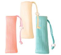 Healeved 3piezas Bolsas Jaboneras Para Ducha Coloridas Multi-capa Con Cordón Para Exfoliar y Crear Compatibles Con Jabones Faciales y Artesanales