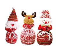 Healeved 3piezas Bolsas Navideñas Para Diseño De Navidad Renos Muñecos Favors Para Fiestas Reutilizables y Resistentes Para Dulces y Sorpresas Nochebuena