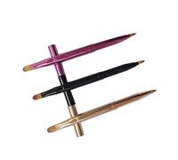 Healeved 3piezas Brochas Retráctiles De Doble Para Labios y Cepillos De Maquillaje y Negro Para Profesional y Personal