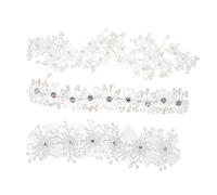 Healeved 3piezas Diadema De Flores De Perla Para Niña Accesorio De Pelo De Perlas Sintéticas Para Boda y Fiesta