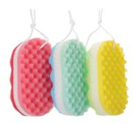 Healeved 3piezas Esponjas De Baño Exfoliantes Con Cuerda Para Colgar Esponjas De Ducha y Estropajos Suaves y Duraderas