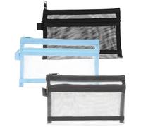 Healeved 3Piezas Estuche para Lápices, Bolsa de Lápices Escolar, Bolsa Grande para Guardar Lápices, Antiarañazos, Nylon, para Papelería