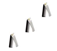 Healeved 3piezas Peine De Acero Inoxidable Plegable Mango Peine De Viaje Portátil Para Hombres Masajeador De Cabelludo Diseño Retro Para Peinados Elegantes y Cuidados Personales