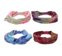 Healeved 4 diademas anchas con efecto tie-dye, turbante elástico, bandana para el pelo para entrenamiento, yoga, correr, accesorios deportivos para el cabello.
