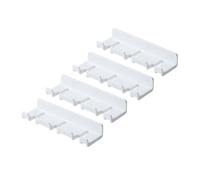 Healeved 4 Ganchos Adhesivos de Pared Multifunción sin Perforación para Enchufes, Rack de Enchufes de Alimentación en Plástico Blanco, Soporte Compacto para Cocina, Baño y Dormitorio