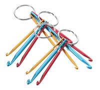 Healeved 4 Ganchos de Crochet de Aluminio Portátiles para Manualidades, Accesorio para Tejer Suéteres y Bufandas, Kit Compacto de Agujas de Crochet para Principiantes y Expertos, Color