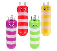 Healeved 4 Herramientas de Tejido Francés Mini con Forma de Abeja Muñeca Tejedora de Plástico Resistente Kit para Principiantes Colores Amarillo Púrpura Rojo y Verde para Hacer