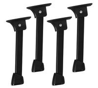Healeved 4 Patas de Hierro Plegables para Muebles Modernos, Resistentes y Negras, Ideales para Reemplazo en Mesas Auxiliares Laptop, Pack de 4 Unidades