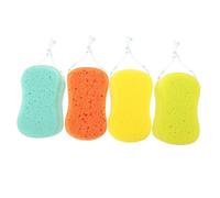 Healeved 4 Pcs Almohadillas Exfoliantes de Lufa para Baño, Banda Elástica, para Hombres y Mujeres Color Aleatorio