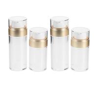 Healeved 4 Piezas Botella de Vacío Doble Capa para Loción y Crema Facial 30ml y 50ml, Dispensador Airless de Plástico Protección sin Aire para Uso en Viaje y Hogar