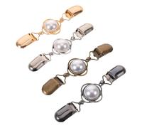 Healeved 4 Piezas Conjunto de Broches para Chal y Cardigan para Mujer, Aleación de Zinc Perla Imitación, Estilo Vintage Elegante, Resistente al Desgaste para Uso Diario y Ocasiones Variadas