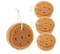 Healeved 4 Piezas Esponja De Baño Redonda Esponja Vegetal De Lufa Para Ducha Exfoliante Corporal Para Ducha y Lavado Corporal
