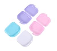 Healeved 4 Piezas Estuche Portátil para Dentaduras con Ventilación Compacto y Ligero para Viajes Caja Organizadora Transpirable para Retenedores Alineadores y Prótesis Cierre Seguro con