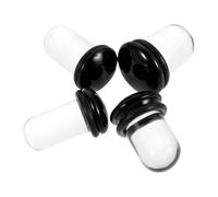 Healeved 4 Piezas Juego de Dilatadores de Vidrio para Oreja y Nariz, Pendientes Transparentes de 8.5 a 10 Mm, Diseño Seguro y Reducción de Sensibilidad para Uso Diario y Ocasiones Obsequios
