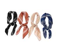 Healeved 4 Piezas Pañuelo de Sintética para Mujeres Bufanda con Estampados Accesorio para Ocasiones Especiales