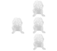 Healeved 4 Piezas Peluca de Juez Profesional para Cosplay y Disfraces de Abogado Peluca Larga Blanca para Eventos Formales y Representaciones Teatrales Accesorio para Halloween y Dramáticas