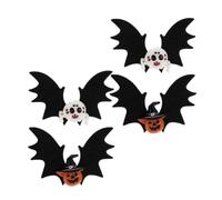 Healeved 4 Piezas Pinzas Pelo Góticas Alas de Murciélago en Naranja y Blanco, Accesorios para Cabello Ligeros y Cómodos para Fiestas de Halloween