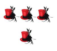 Healeved 4 Piezas sombrero de banquete de mujer accesorios para el cabello tocados para mujeres fiesta de té tocados de sombrero de copa tocado de novia de polivinilo