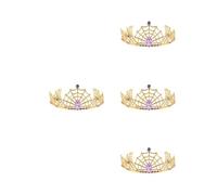 Healeved 4 Piezas Tiara Gótica Dorada de Aleación para Halloween Diseño Elegante y Espeluznante, Accesorio Cómodo para Cabello en Fiestas y Cosplay