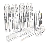 Healeved 4 Piezas Tubos de Brillo Labial Transparentes Vacíos con Varita Tubos Rellenables para Envases de Brillo Labial para DIY