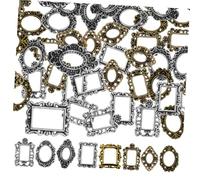 Healeved 40 Piezas Marco De Fotos De Uñas Clavos Marcos De Oro Marco De Fotos De Fotografía Mini Marcos De Fotos Marco De Fotos Arte De Uñas Retro Digital Tachuelas De Arte De Uñas Aleación