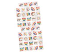 Healeved 48piezas Pegatinas De Tatuajes Temporales De Bandera Arcoíris Decoraciones Lgtbi Impermeables y Seguras Para Piel Para Fiestas y Celebraciones