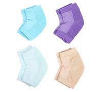 Healeved 4pares Moisturizing Heel Socks with Gel for Cracked Heels and Dry Feet Open Toe Design Anti-slip Soft Polyester Cotton Skin