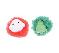 Healeved 4piezas Adorable Christmas Bath Skin Scrubber Cute Cartoon Shower Tool for Kids