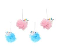Healeved 4piezas Bola De Baño Esponja Vegetal De Unicornio Para Ducha Para Baño Niñas Uso Estropajo Facial y Corporal
