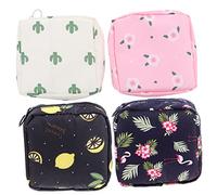 Healeved 4piezas Bolsa para Guardar Toallas Sanitarias Porta Toallas Sanitarias y Monedas para Pintalabios Compartimentos Color Marino para Usar Viaje Día Día