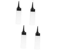 Healeved 4piezas Botellas De Coloración Para Cabello y Champú De Recipientes Rellenables Para Salón Diseño Transparente Fácil Squeeze y Aplicación