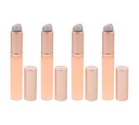 Healeved 4piezas Brochas De Labios De Silicona Con Tapa Aplicadores Portátiles De Maquillaje Para Labios Brocha De Cabeza Redonda Herramienta Práctica Para Uso Diario y Viajes