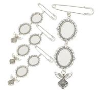 Healeved 4piezas Broche Foto Diy Bandejas Para Fotos Bases Para Broches Accesorios Para Hacer Broches De Joyería Para Manualidades De Boda Conjunto