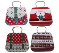 Healeved 4piezas Cajas de Obsequio de Navidad para Latas de Hojalata para Galletas Recipientes para Dulces para Fiestas de Navidad y Regalos