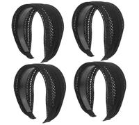 Healeved 4piezas Diadema Ancha Antideslizante De Malla Para Mujeres Accesorio De Cabello Ligero y Transpirable Para Actividades y Ocasiones Variadas Estilo Elegante