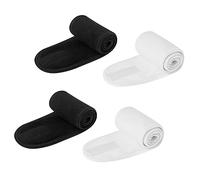 Healeved 4piezas Diadema De Maquillaje Para Mujer y Negro Banda Absorbente Para Yoga Spa y Ducha Cinta Para Lavarse La Cara Con Cierre De Para Aplicar Maquillaje y Cuidado Facial