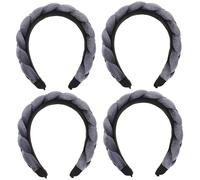 Healeved 4piezas Diadema De Maquillaje Trenzada Para Cuidado Facial y Lavado De Cara Headband Elegante Para Mujer Para Deportes y Uso Diario Accesorio Chic y Atractivo