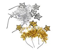 Healeved 4piezas Diadema Decorativa De Año Brillante Forma De Estrella Para Tocado De Nochevieja Para Decoración De Fiesta De Año