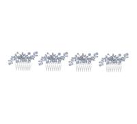 Healeved 4piezas Diadema Nupcial De Peina Para Novia Accesorio Elegante Para Boda Tocado De Rhinestone Para Novias y Damas De Honor