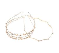Healeved 4piezas Diadema Ondulada de Metal para Mujeres Tocado de Boda Gemas de Imitación Cinta Pelo Fina de Metal para Eventos Especiales