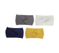 Healeved 4piezas Diademas De De Moda Para Mujer Accesorios De Cabello Tejidos Bandas Anchas De Punto Elegantes Marino