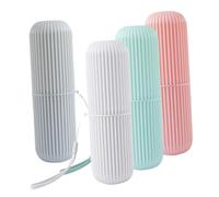 Healeved 4piezas Estuche De Viaje Soporte para Cepillos Unidades Contenedor para Pasta Dental Resistente y Fácil De Transportar