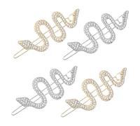 Healeved 4piezas Horquilla De Serpiente Pinzas Cabello Para Niñas Forma De Serpiente Exquisitas Pinzas Gemas De Imitación Para Tocados Hermosos Para Fiesta