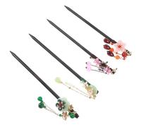 Healeved 4piezas Horquillas De Madera Chinas Tradicionales Para Moños Adornos Elegantes De Pelo Tocado Antiguo Estilo Para Ocasiones Especiales y Uso Diario
