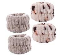Healeved 4piezas Muñequera De Microfibra Absorbente De Agua Para Lavado Facial y Spa Banda De Muñeca Suave y Duradera Hogar Cuidado Personal