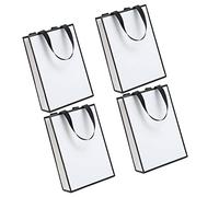 Healeved 4piezas Papel Blancas Para Regalo De Joyería Con Asas Resistentes De Cuerda Bolsa De Embalaje Vertical Para Fiestas y Celebraciones Reutilizables y Duraderas Práctico Con Base Plan
