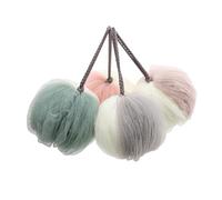 Healeved 4piezas Pelota De Baño Suave De Malla De Doble Color Bola De Baño Grande Esponja De Malla Para Ducha