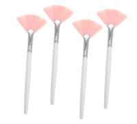 Healeved 4piezas Pinceles De Maquillaje Forma De Fan Cepillos Para Iluminadores y Contorno Facial Herramientas De Belleza Pelo De Suave y Para Aplicaciones Profesionales y Acabados