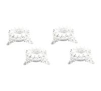 Healeved 4piezas Soporte De Bolígrafos De Manicura Diseño De Vintage Soporte Para Herramientas De Pintura Accesorio Decorativo Para Salón y Hogar Color Plateado Para Artistas y Amantes